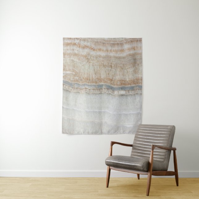 minimalist modern chic beige tan white grey marble tapestry (In Situ)