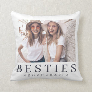 Minimalist Modern Chic Best Friends BFF Photo Cushion