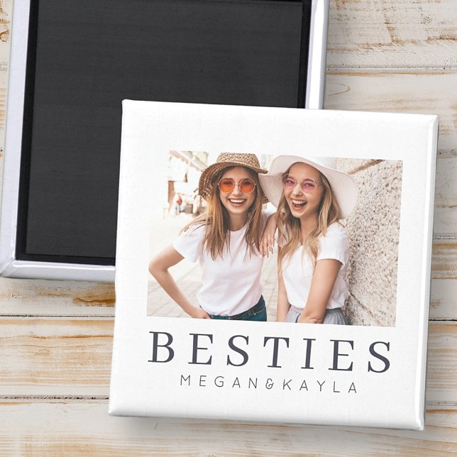 Minimalist Modern Chic Best Friends BFF Photo Magnet (Creator Uploaded)