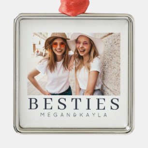 Minimalist Modern Chic Best Friends BFF Photo Metal Tree Decoration