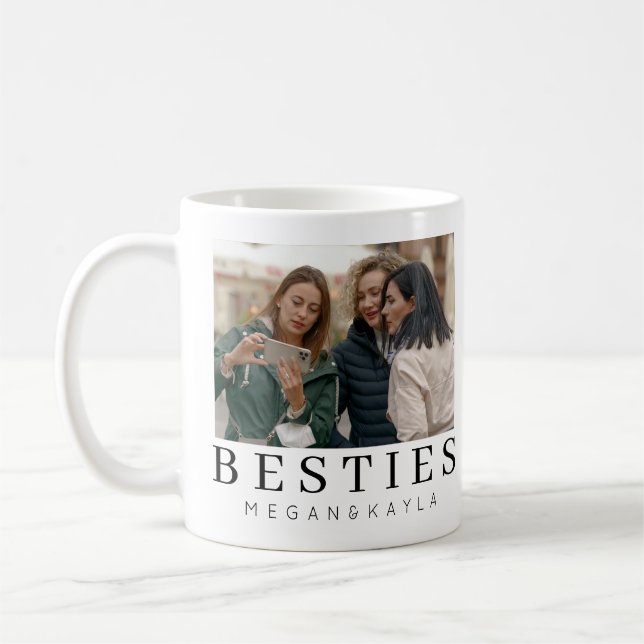 Minimalist Modern Chic Best Friends Coffee Mug (Left)