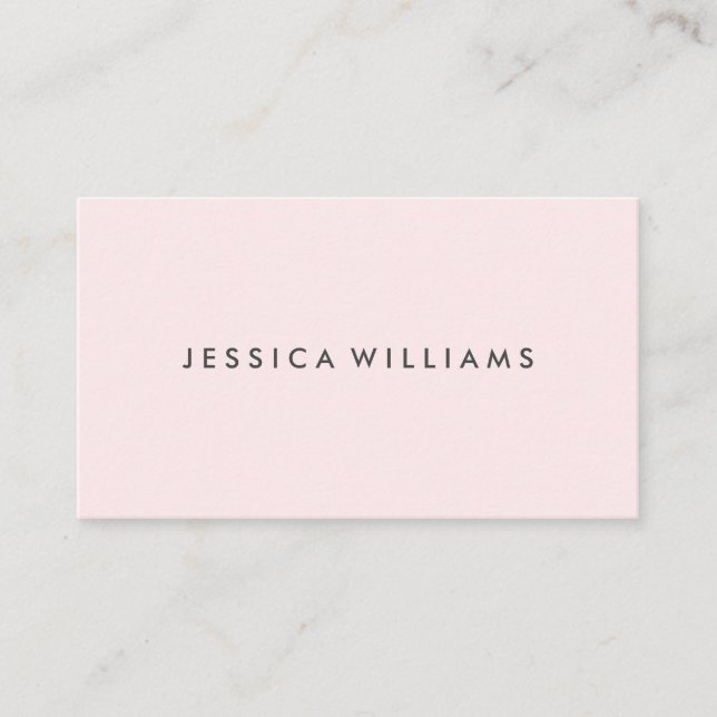 Minimalist Modern Chic Blush Pink Business Card (Front)