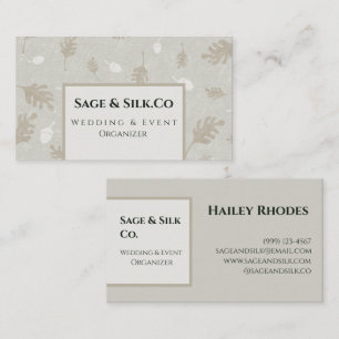 Minimalist Modern Chic Bohemian Green Grey  Business Card