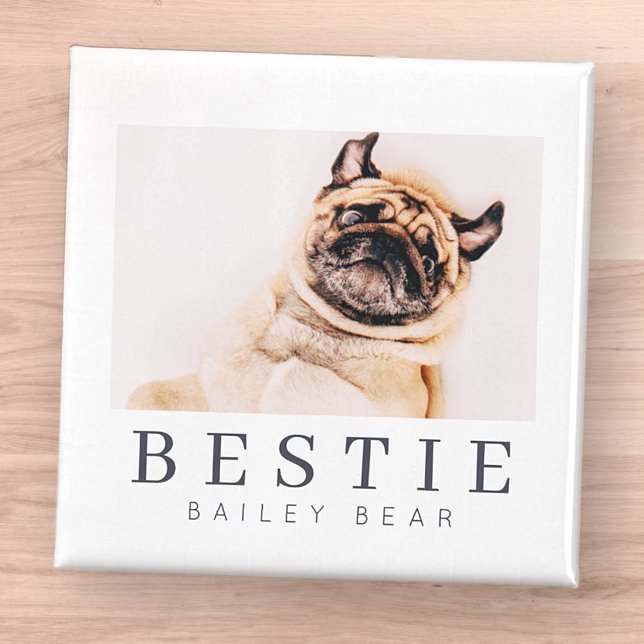 Minimalist Modern Chic Pet Bestie BFF Photo Magnet (Creator Uploaded)
