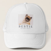 Minimalist Modern Chic Pet Bestie BFF Photo Trucker Hat (Front)