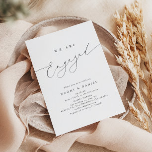 Minimalist Modern Chic Script Elegant Engagement  Invitation