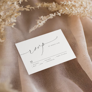 Minimalist Modern Chic Script Elegant Wedding RSVP Card