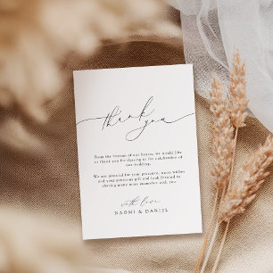 Minimalist Modern Chic Script Elegant Wedding Thank You Card