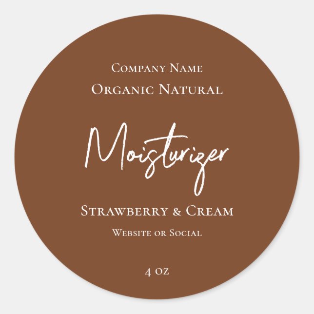 Minimalist Modern Chic Stylish Brown Product Label (Front)