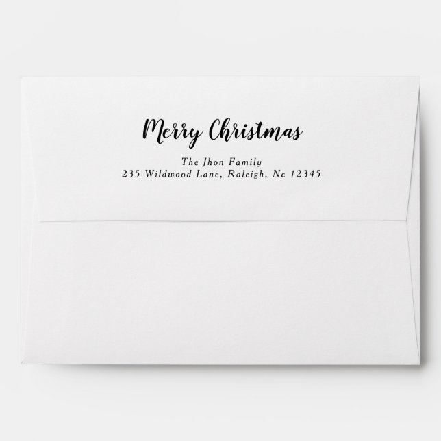 Minimalist Modern Christmas Envelope (Back (Top Flap))
