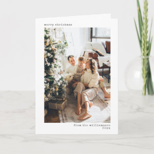 Minimalist Modern Christmas Photo Folded Blank Card