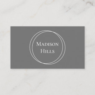 Minimalist Modern Circles Frame Grey Business Card