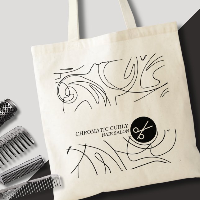 Minimalist Modern Classy Simple Line Hair Studio Tote Bag (Creator Uploaded)
