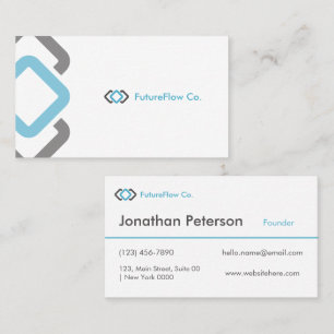 Minimalist Modern Clean Bold Geometric Teal Grey Business Card