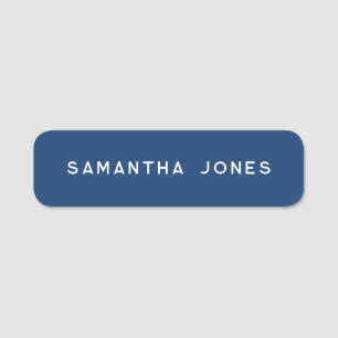 Minimalist Modern Clean Simple blue Name Tag