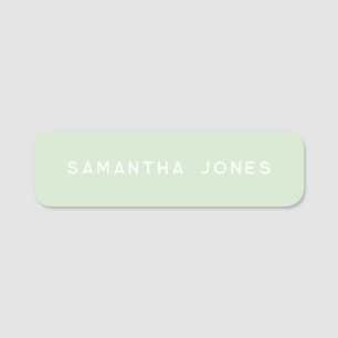 Minimalist Modern Clean Simple green Name Tag