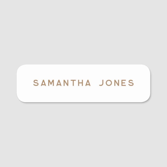 Minimalist Modern Clean Simple Name Tag (Front)