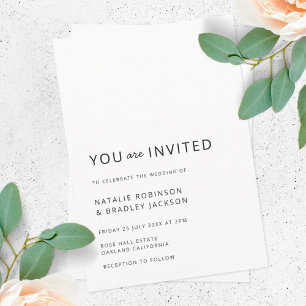 Minimalist Modern   Clean Simple Wedding Invitation