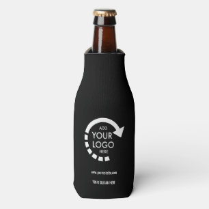 Minimalist Modern Company Business Logo Black Bottle Cooler