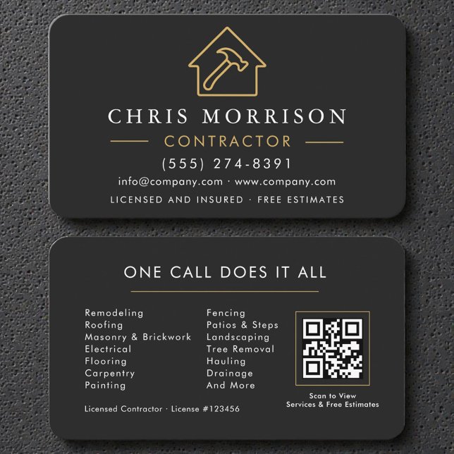 Minimalist Modern Construction Company Branding Business Card (Creator Uploaded)