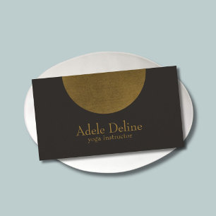 Minimalist Modern Copper Dark Grey Yoga Instructor Business Card