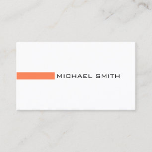 Minimalist Modern Coral Elegant White Business Card