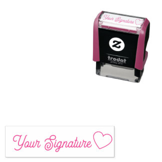 Minimalist Modern Cursive Signature Script Heart Self-inking Stamp