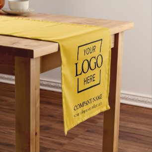 Minimalist Modern Custom Business Logo Branded Short Table Runner
