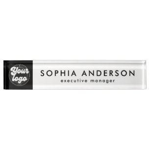 Minimalist Modern Custom Business Logo Employee Nameplate