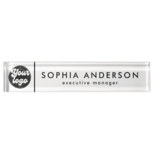 Minimalist Modern Custom Business Logo Employee Nameplate