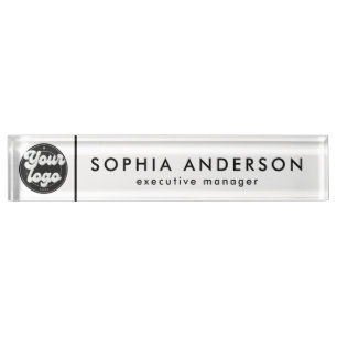 Minimalist Modern Custom Business Logo Employee Nameplate
