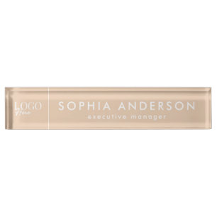 Minimalist Modern Custom Business Logo Employee Nameplate