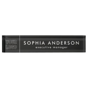 Minimalist Modern Custom Business Logo Employee Nameplate