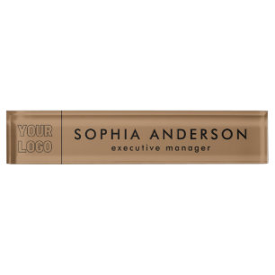Minimalist Modern Custom Business Logo Employee Nameplate