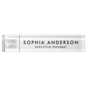 Minimalist Modern Custom Business Logo Employee Nameplate