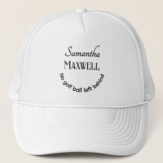 Minimalist Modern Custom Names Funny Golf Humour  Trucker Hat (Front)