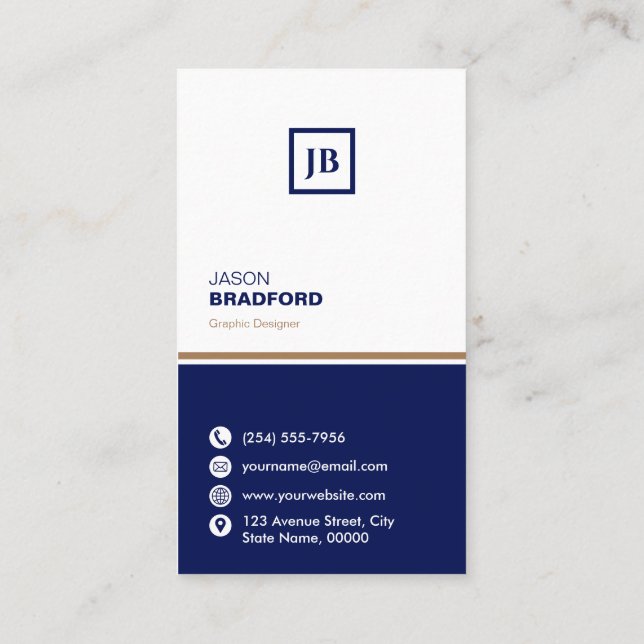 Minimalist Modern Custom Personalised Business Card (Back)