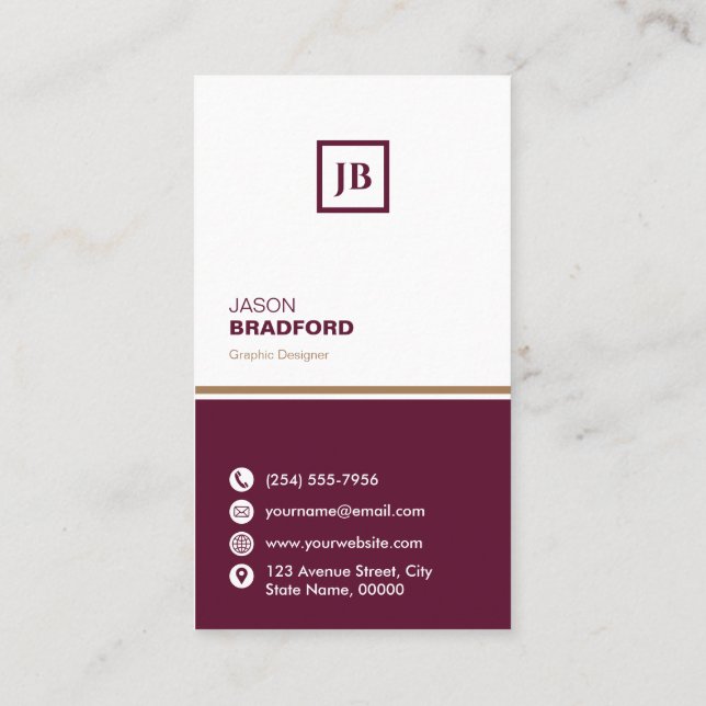 Minimalist Modern Custom Personalised Business Card (Back)