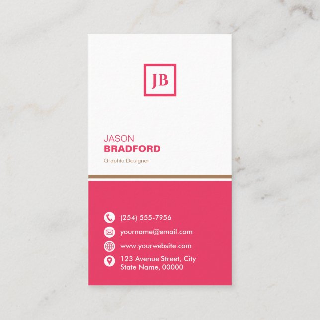 Minimalist Modern Custom Personalised Business Card (Back)