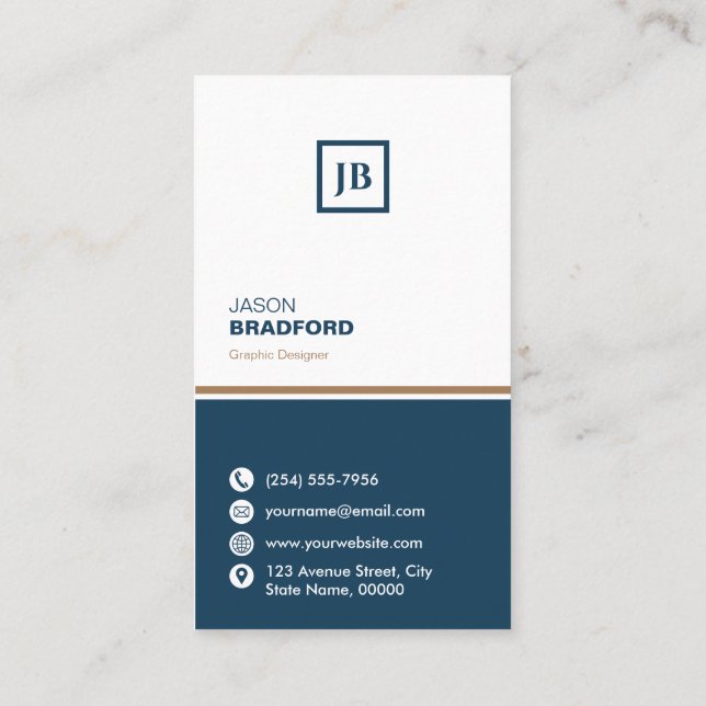 Minimalist Modern Custom Personalised Business Card (Back)