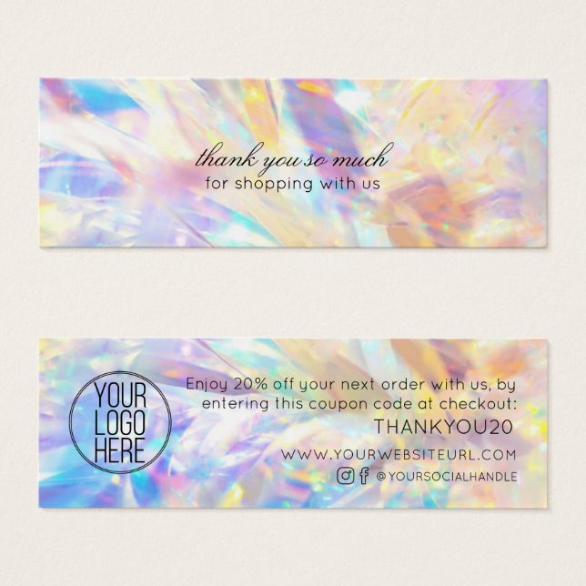 Minimalist Modern Customer Thanks Discount Insert (Front & Back)