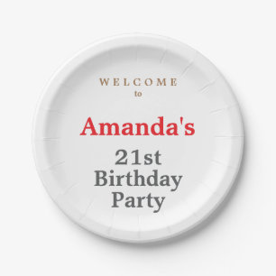 Minimalist Modern Cute Birthday Party Paper Plate