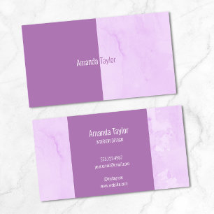 Minimalist Modern Dark Purple Watercolor Business Card