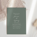 Minimalist Modern Dark Sage Green Bridal Shower Invitation<br><div class="desc">Minimalist Modern Dark Sage Green Script Bridal Shower Invitation</div>