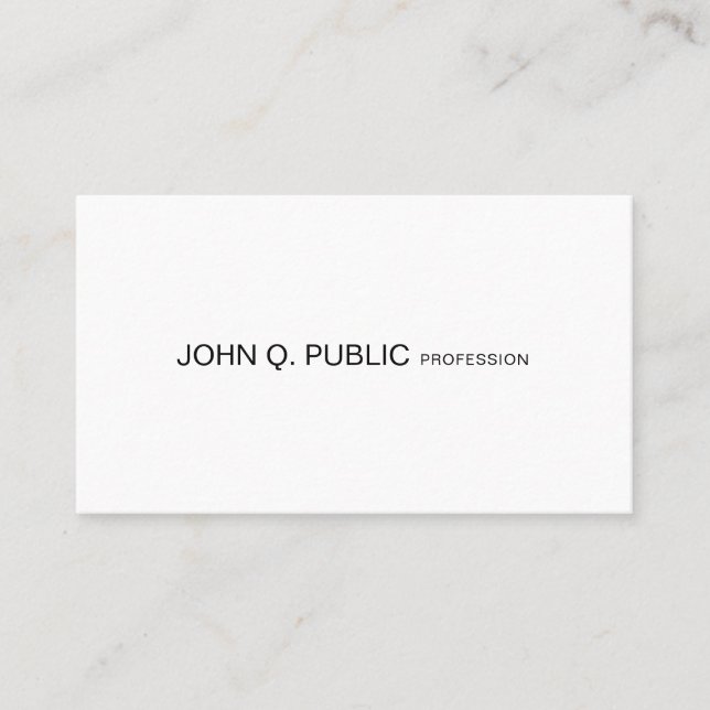 Minimalist Modern Design Elegant Simple Plain Business Card (Front)