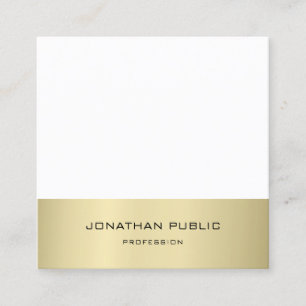 Minimalist Modern Design Gold Effect Plain Trendy Square Business Card