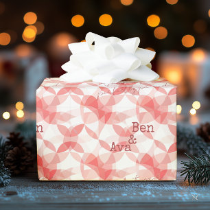 Minimalist modern design in red geometric pattern wrapping paper