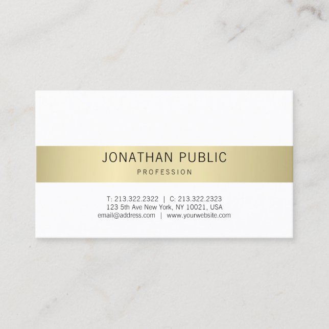 Minimalist Modern Design Trendy Elegant Plain Luxe Business Card (Front)