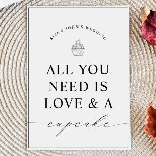 Minimalist Modern Dessert Cupcake Wedding Sign