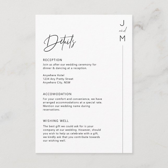 Minimalist Modern Details Enclosure Card (Front)